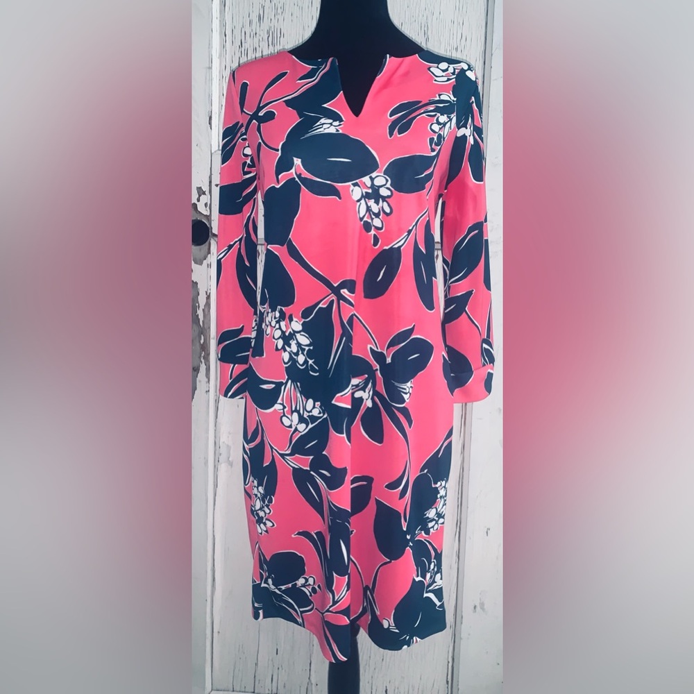 WHBM- Long Sleeve Floral Shift Dress-NWOT. - Picture 2 of 4